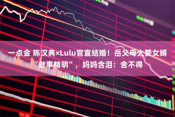 一点金 陈汉典×Lulu官宣结婚！岳父母大赞女婿“做事精明”，妈妈含泪：舍不得