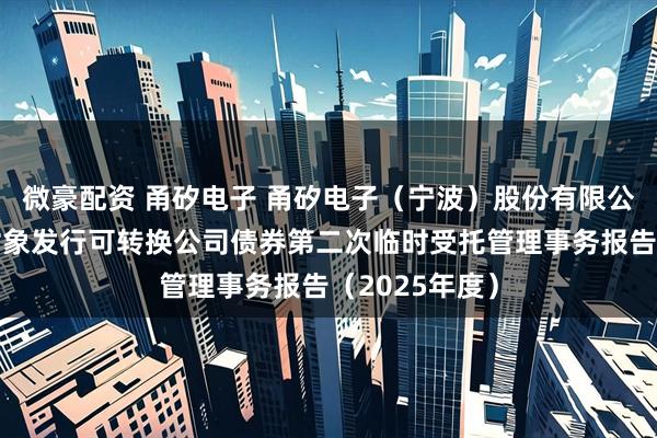 微豪配资 甬矽电子 甬矽电子（宁波）股份有限公司向不特定对象发行可转换公司债券第二次临时受托管理事务报告（2025年度）